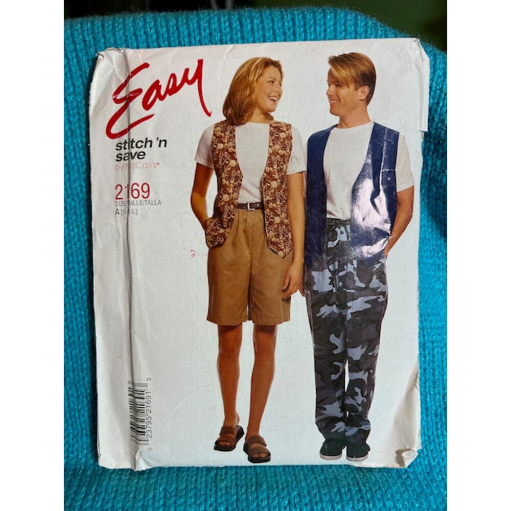 McCalls sewing pattern 2169 vest pants shorts